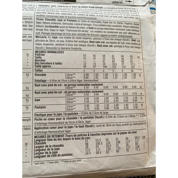 Simplicity sewing pattern  7742 girls jumper top skirt pant - Picture 5 of 5